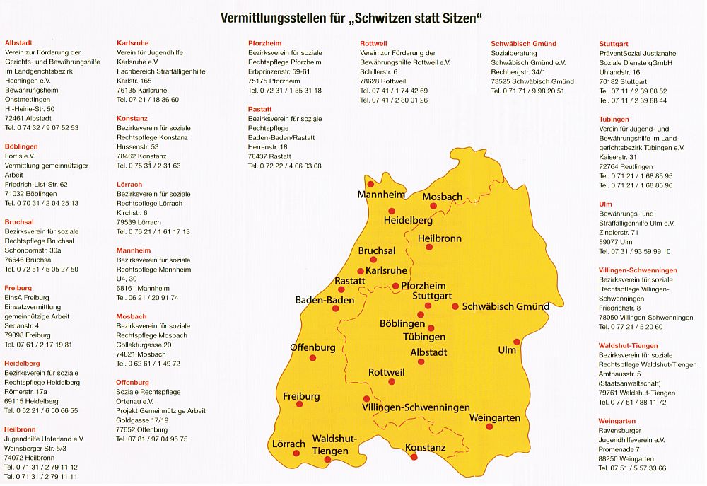 Vermittlungsstellen Gemeinnützige Arbeit